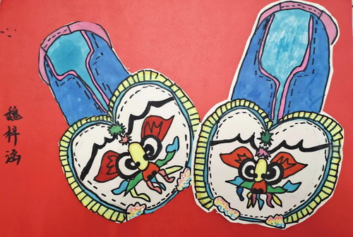 虎头鞋创意画一等奖
