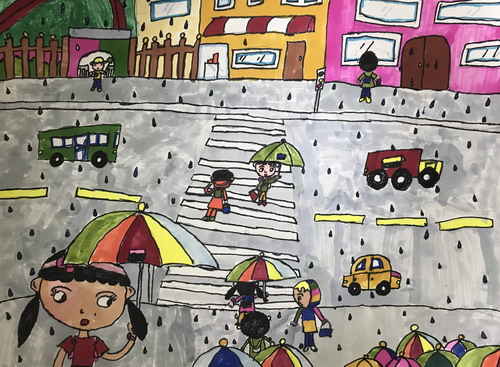 下雨天手绘图片