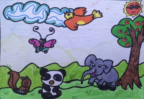 真开心小学生绘画