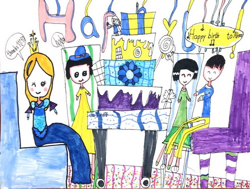 快乐的一天幼儿园绘画