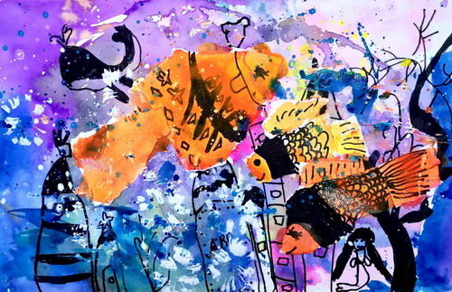 海底世界三年级儿童画