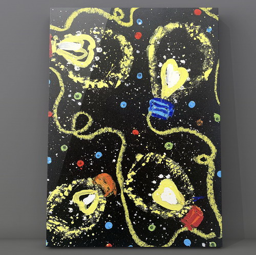 小夜灯一年级绘画