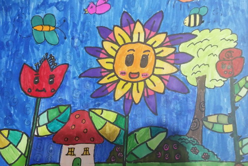 美丽的花园儿童画一等奖