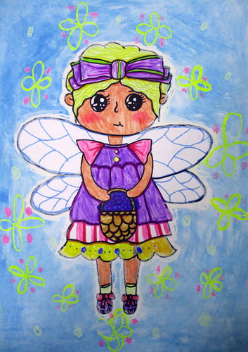 蝴蝶姑娘绘画图片