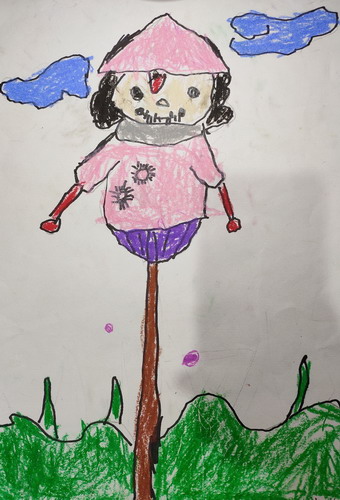 稻草人绘画作品