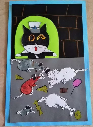 黑猫警长二年级绘画