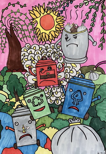 垃圾分类新时尚绘画图片