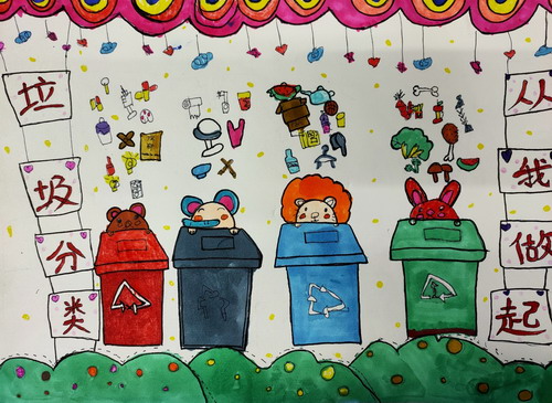 垃圾分类儿童绘画
