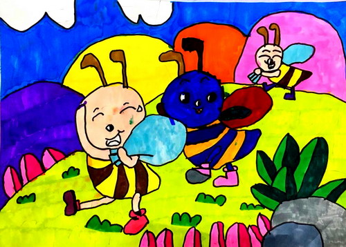 蚂蚁搬家手绘画一等奖