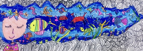 睡梦中的海底世界手绘画简单好看