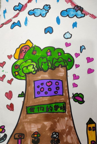 我们的小学手绘画图片