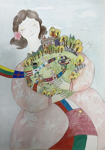 我们爱和平手绘画