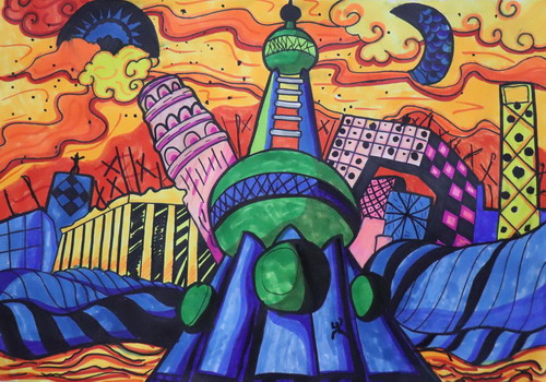 上海之巅儿童画创意