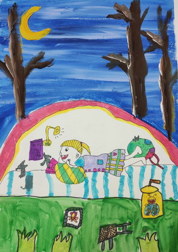 帐篷里的故事绘画图片