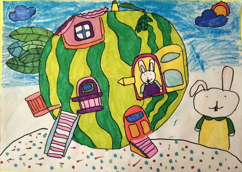 西瓜小屋创意画