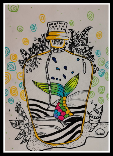 瓶子世界儿童绘画