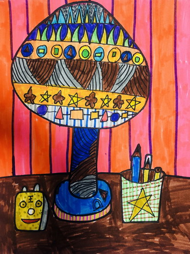 我的小台灯儿童绘画简单