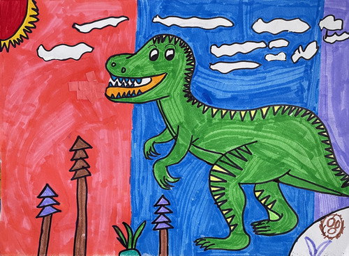 恐龙手绘画简单好看