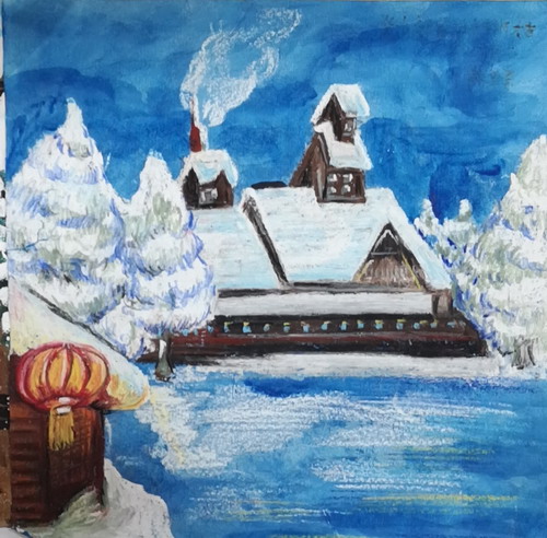 雪乡绘画作品