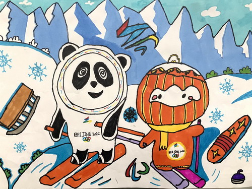 喜迎冬奥会六年级绘画