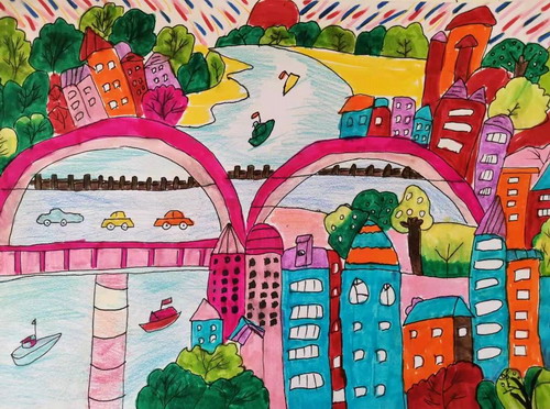 我的家乡创意画