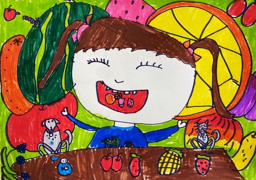 好吃的水果儿童画创意