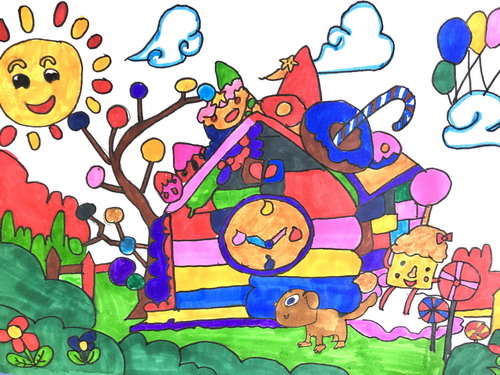 糖果屋手绘画一等奖