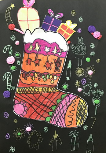 圣诞树六年级绘画