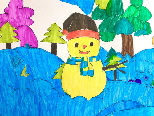 雪人儿童画