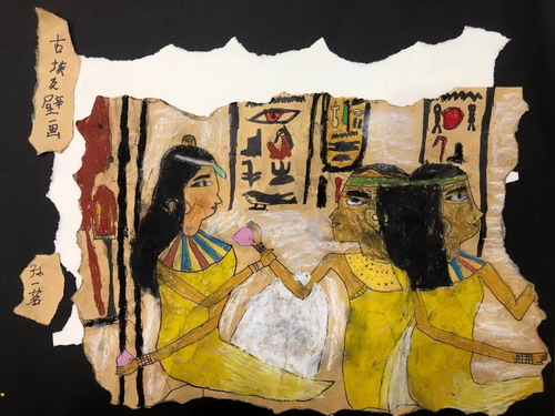 埃及壁画儿童画一等奖