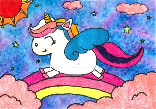 独角兽手绘画一等奖