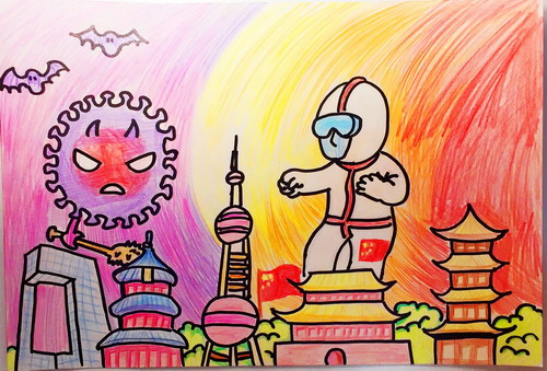 驱散阴霾 阳光会来 小学生绘画