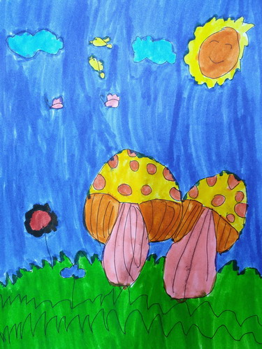 小蘑菇画画简单