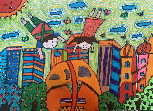 寻梦儿童画图片