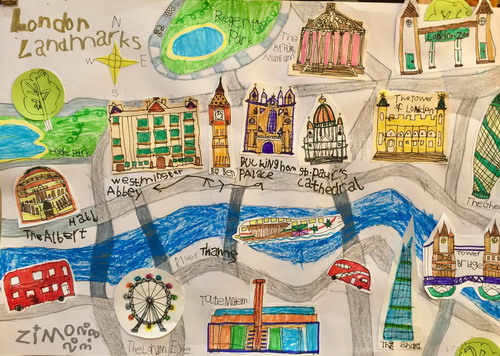 旅行地图之漫游London创意画简单好看