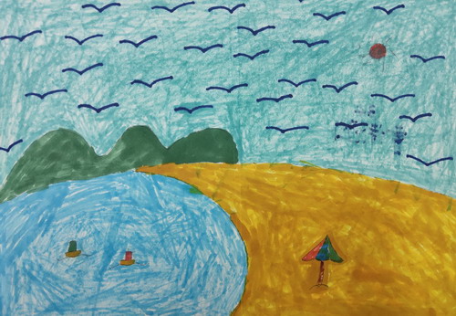 远方手绘画简单好看