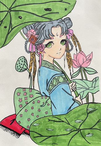 荷塘月色绘画一等奖