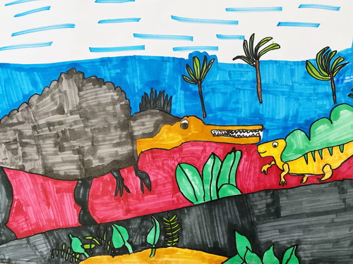 恐龙乐园儿童绘画