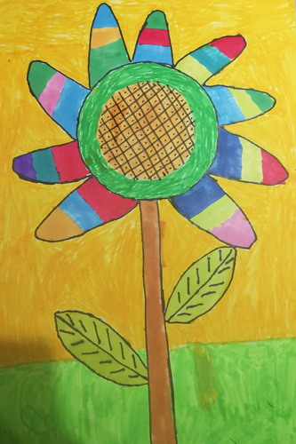 向日葵幼儿园绘画