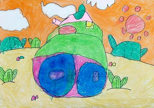 小坦克儿童绘画