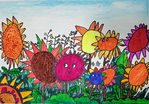 花园画简单好看