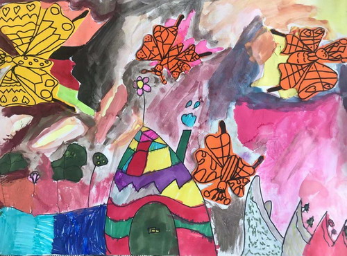 炫舞彩蝶儿童画一等奖