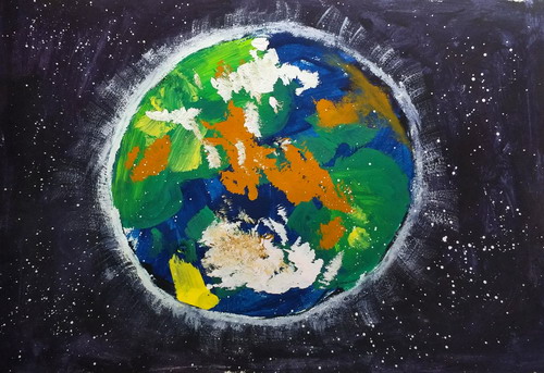 地球儿童画图片