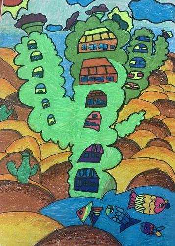 沙漠畅想五年级绘画