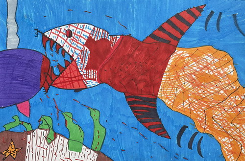 海底生物手绘画一等奖