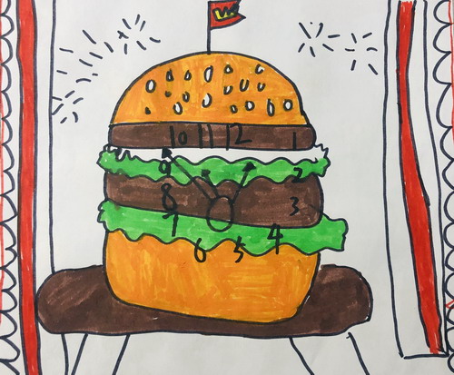 漂亮的小钟表手绘画简单好看