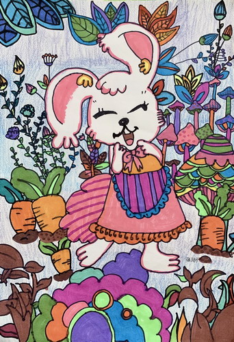 欢乐的兔子绘画获奖作品
