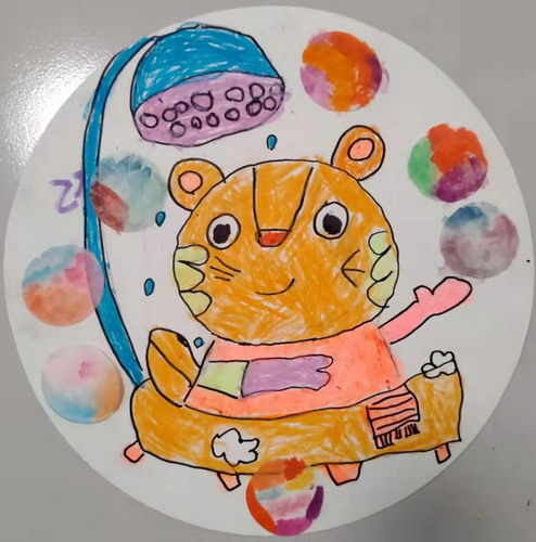 小老虎洗澡画画图片