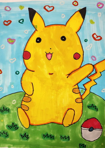 皮卡丘儿童画图片