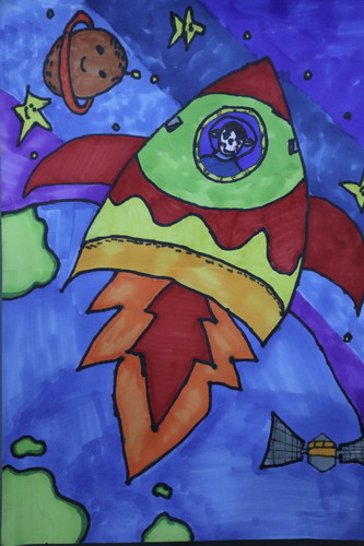 航天梦创意画简单好看